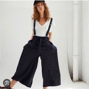 Free People Black Flow Suspender Jumpsuit